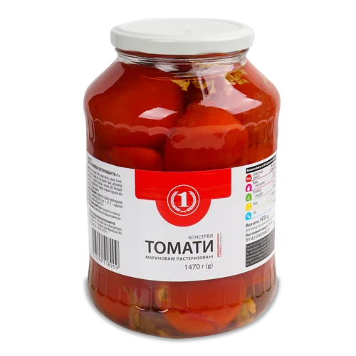 Мариновані Томати, ТМ '1', С/Б, 1.47 Кг