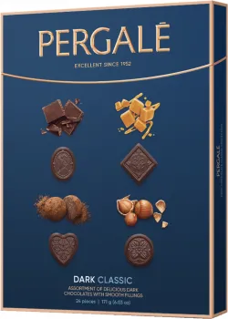 Цукерки шоколадні Pergale Classic з темного шоколаду асорті 171г