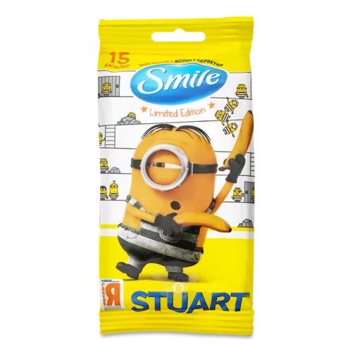 Вологі Серветки Ліцензійні Герої Smile, 15 шт, в/ґ