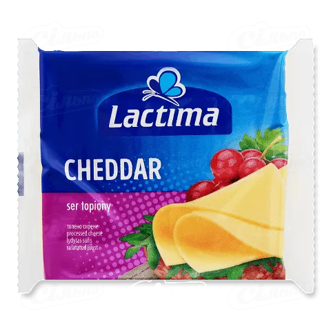 Сир плавлений Lactima «Чеддер» скибочками, 130г