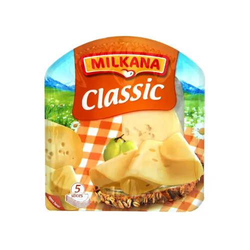 Сир 50% напівтвердий слайси Classic Milkana лоток 100г