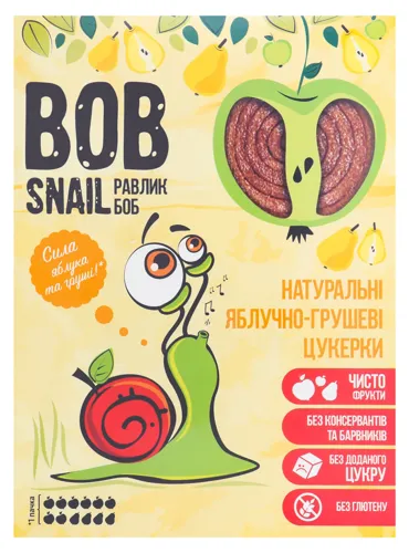 Цукерки натуральні Яблуко-груша Bob Snail к/у 120г