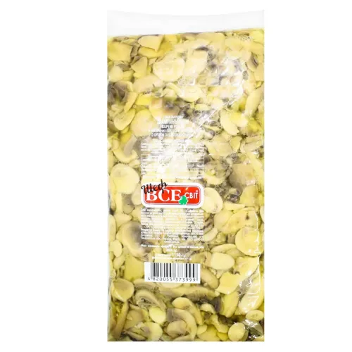 Шампіньйони ВСЕсвіт варені різані у вакуумних пакетах 1150г