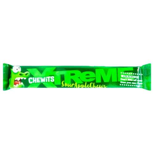 Цукерки Chewits Xtreme Sour Apple Chews жувальні 34г