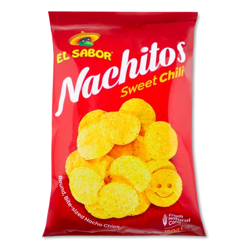 Чипси Кукурудзяні Солодкий Чилі, в/ґ, Nachitos El Sabor, 150г