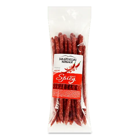 Ковбаски Закарпатські ковбаси Snexi Spicy сиров'ялені вищого ґатунку, 200г