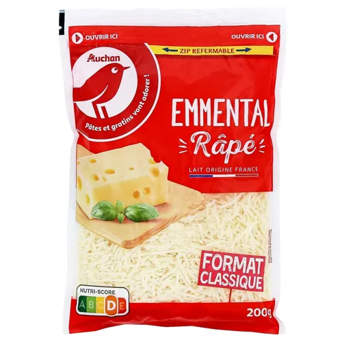 Сир Ашан Emmental тертий 200г