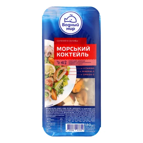 Коктейль морський солоний в заливці Водний Світ в/у 180г