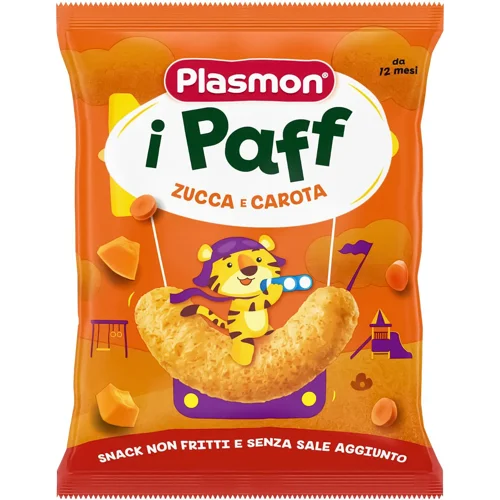 Снеки Plasmon I Paff кукурудзяні з гарбузом і морквою 15г