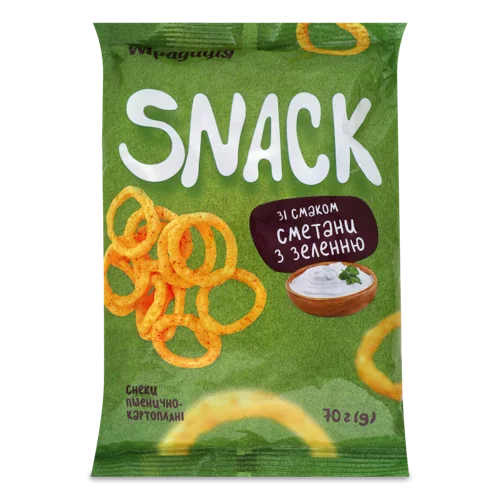 Снеки З Пелет Пшениці/Картоплі Сметаною/Зеленню, 70Г, Традиція