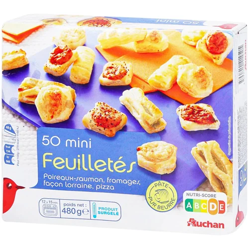 Слойки Auchan міні 50шт 480г