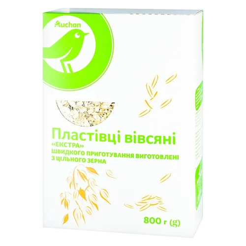 Пластівці вівсяні Auchan екстра 800г