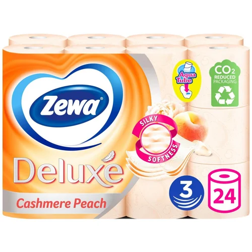 Туалетний папір Zewa Deluxe Персик 3-шаровий 24шт