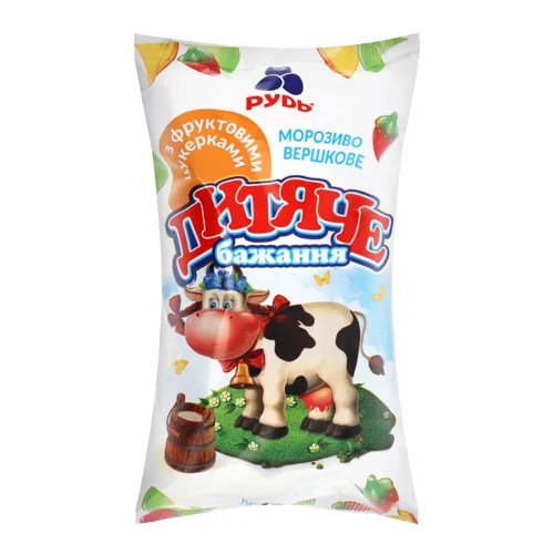 Морозиво з фруктовими цукерками Дитяче бажання Рудь м/у 70г