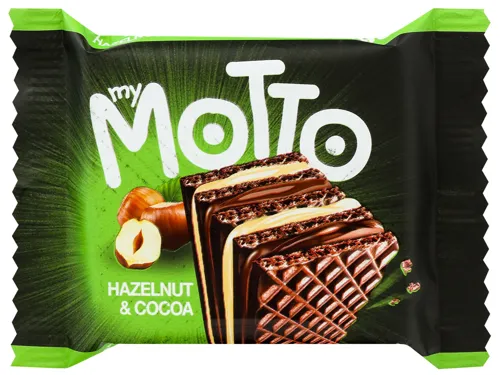 Вафлі з кремовою начинкою та фундуком Hazelnut&Cocoa My Motto м/у 34г