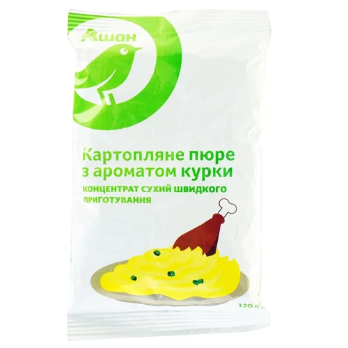 Картопляне пюре Auchan зі смаком курки 120г