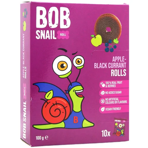 Цукерки Bob Snail яблуко-чорна смородина 100г