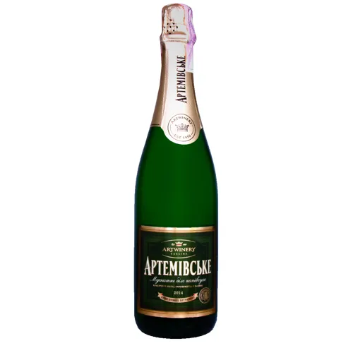 Вино ігристе 0.75л 10-13.5% біле мускатне напівсухе витримане Артемівське Artwinery бут