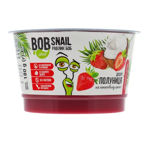 Десерт на кокосовому кремі Полуниця Bob Snail ст 180г