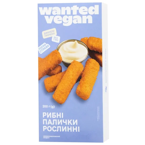 Палички Wanted Vegan рибні рослинні швидкозаморожені 200г