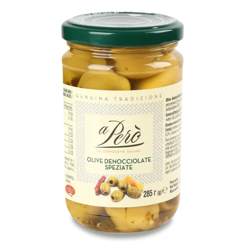 Оливки A Pero Зелені Б/К Зі Спеціями У Розсолі, 300г