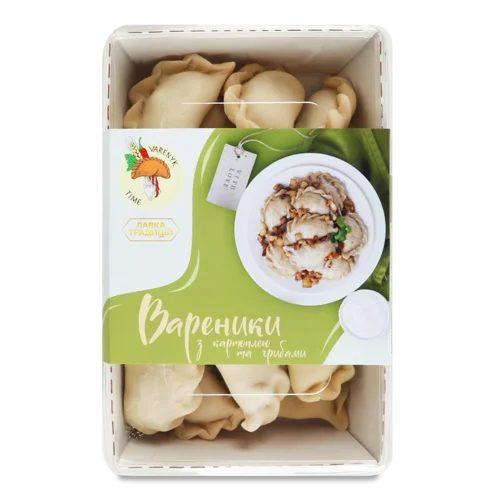Вареники З Картоплею Та Грибами Заморожені Varenyk Time, к/у, 450г