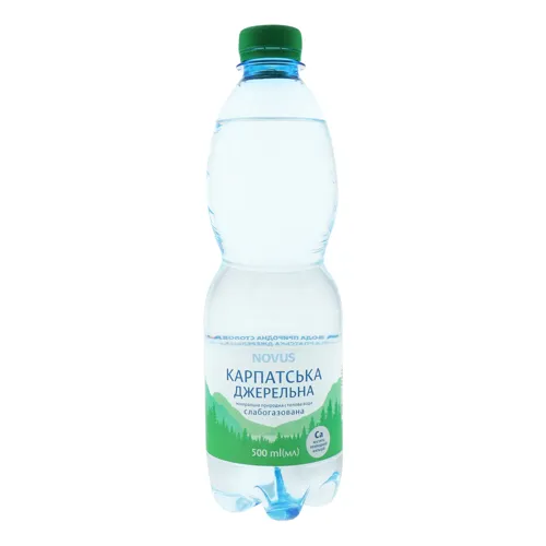 Вода мінеральна Novus Карпатська Джерельна слабогазована 0,5л