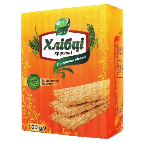 Хлібці Галеті Хлібці-Луганці пшенично-вівсяні без дріжджів та цукру 100г