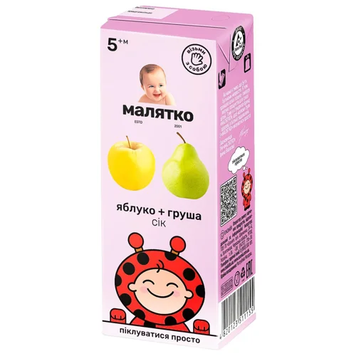 Сік Малятко яблуко-груша 200мл