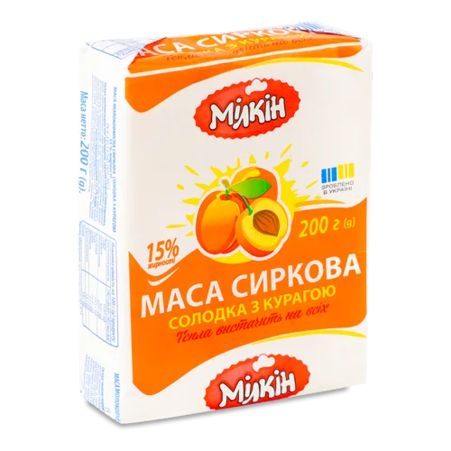 Масо Сиркова 15% Молоковмісна Солодка з Курагою, в/ґ, 200г