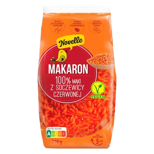 Макарони із червоної чечевиці Спіралі Новелле 250г