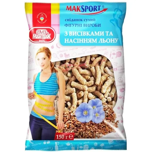 Сухий сніданок Мак-Дак з висівками та насінням льону 150г