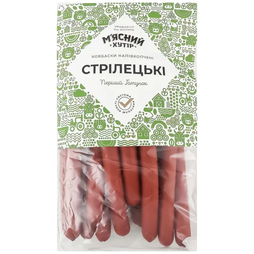 Ковбаски М'ясний Хутір Стрілецькі напівкопчені перший ґатунок