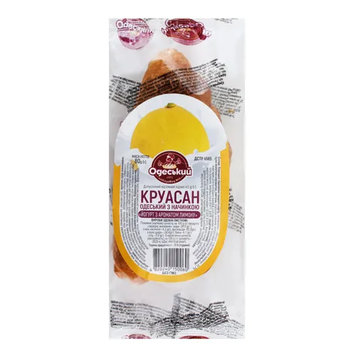 Круасан Йогурт з ароматом лимону Одеський Одеський хлібозавод №4 м/у 80г
