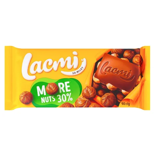 Шоколад молочний з цілими лісовими горіхами Lacmi Roshen м/у 90г