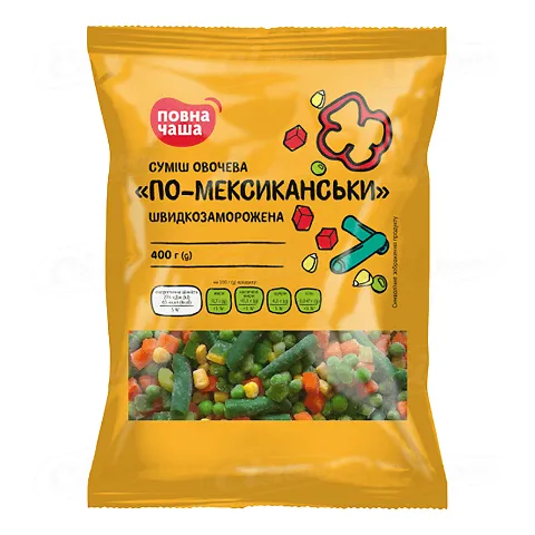 Суміш овочева «Повна Чаша»® «По-мексиканськи» свіжоморожена, 400г