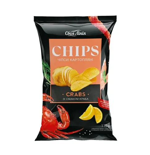 Чіпси Своя лінія картопляні зі смаком крабу м/уп 110г