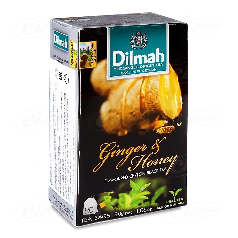 Чай чорний Dilmah Ginger & Honey, 20*1,5г/уп