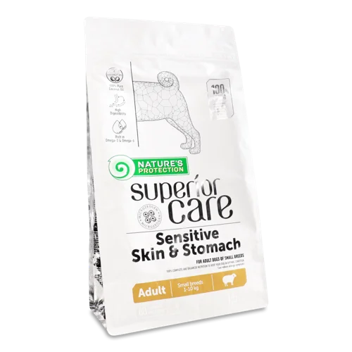 Корм Сухий Для Дорослих Собак Маленьких Порід Fish Sensitive Skin&Stomach Superior Care Nature's Protection, м/у 1.5кг