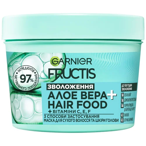 Маска Garnier Fructis Алое Вера+Hair Food для сухого волосся та шкіри голови 400мл