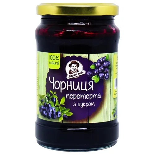 Джем Дідусеві Ягоди Чорниця з перетертим цукром 360г