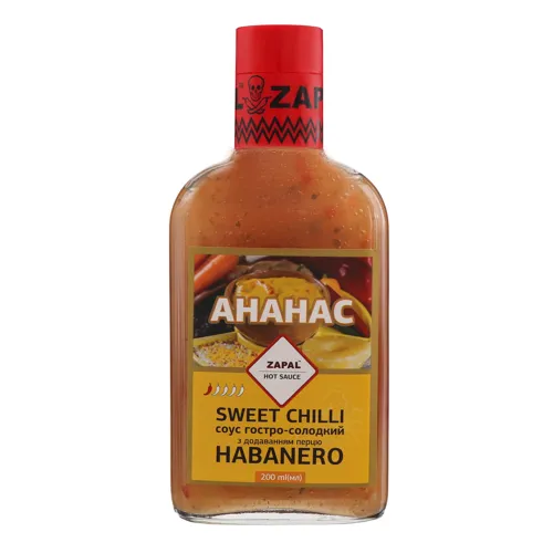 Соус гостро-солодкий з додаванням перцю Habanero Sweet Chilli Ананас Zapal 200мл