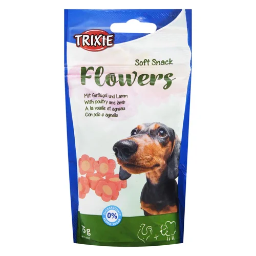 Ласощі для собак Trixie Flowers з куркою та ягням 75г