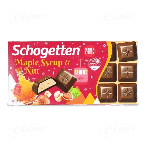 Шоколад молочний Schogetten кленовий сироп-фундук, 100г