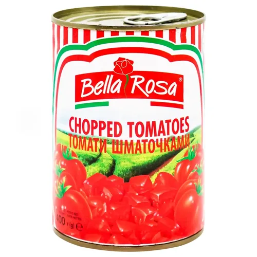 Томати консервовані шматочками Белла Роза 400г з/б