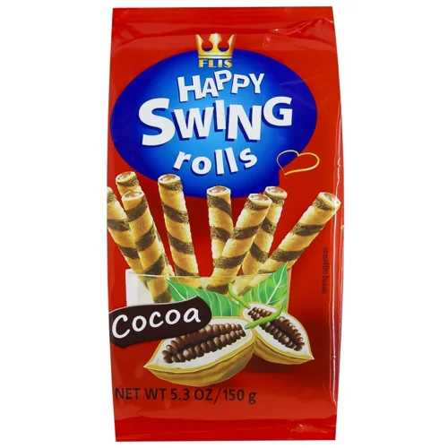 Трубочки вафельні Flis Swing з какао начинкою 150г