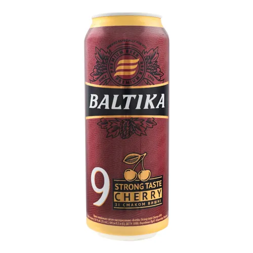Пиво спеціальне 0.5л 7% світле пастеризоване Strong taste Cherry №9 Baltika
