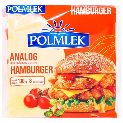 Сир плавлений Polmlek Hamburger нарізаний 130г
