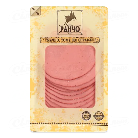 Ковбаса «Ранчо» «Ніжна з яловичиною» п/а вищого ґатунку нарізка, кг