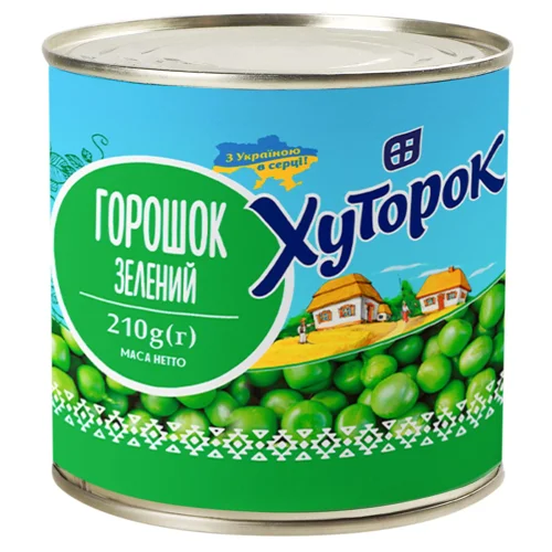 Горошок зелений Хуторок 210г